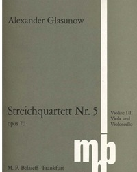 Glazunov, A.K. String Quartet No. 5 in d minor, Op. 70 parts
