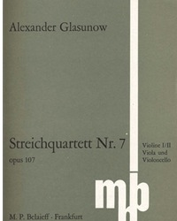 Glazunov, A.: String Quartet No. 7 in C, Op. 107 (set of parts)
