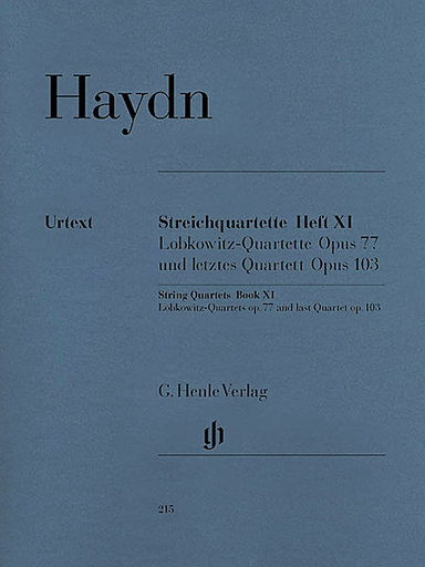 Haydn, F.J.: String Quartets Vol.11 Op.77, Lobkowitz,  Op.103-last quartet-urtext (set of parts)