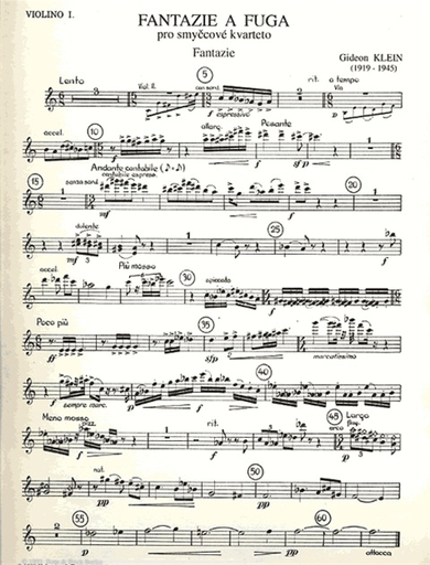 Klein, Gideon: String Quartet Fantasy and Fugue 1942 (score and parts)