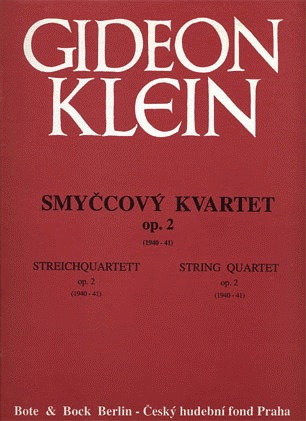 Klein, Gideon: String Quartet Op.2-Smyccovy Kvartet (1940-41) score and parts