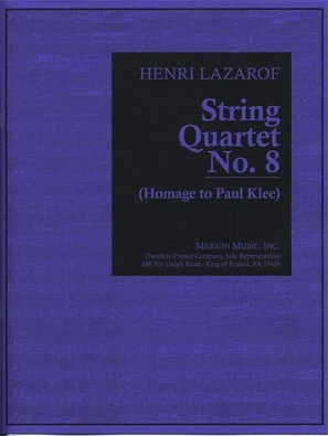 Lazarof, Henri: String Quartet No. 8 (Homage to Paul Klee) score and parts