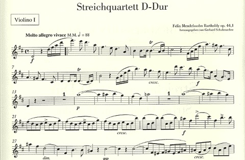 Mendelssohn, Felix: String Quartet in D major, Op.44 No. 1