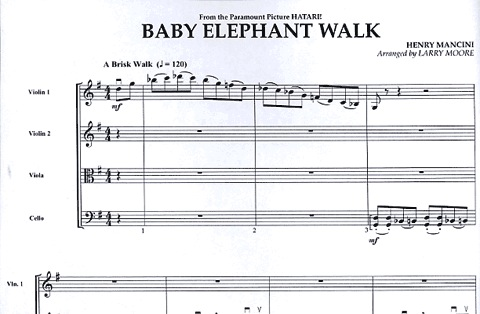 Mancini, Henry: Baby Elephant Walk - Pops for String Quartet (score and parts)