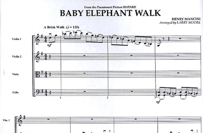 Mancini, Henry: Baby Elephant Walk - Pops for String Quartet (score and parts)
