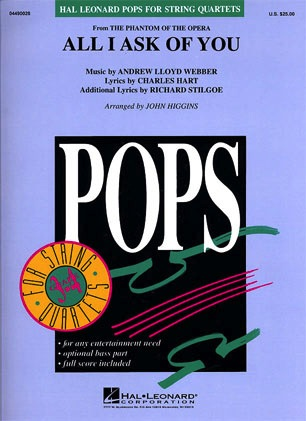 Lloyd Weber, A.: All I Ask of You from The Phantom of the Opera - Pops for String Quartet (score and parts)