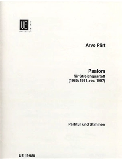 Part, Arvo: Psalom (string quartet) score and parts