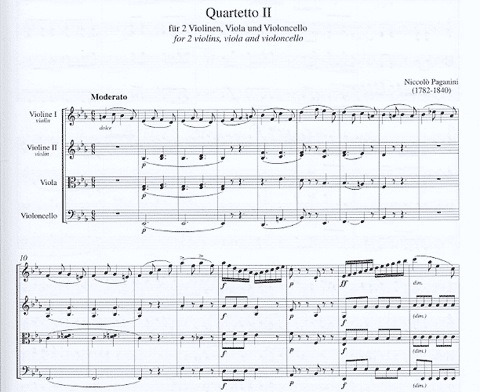 Paganini, Niccolo: String Quartet No. 2, score and parts