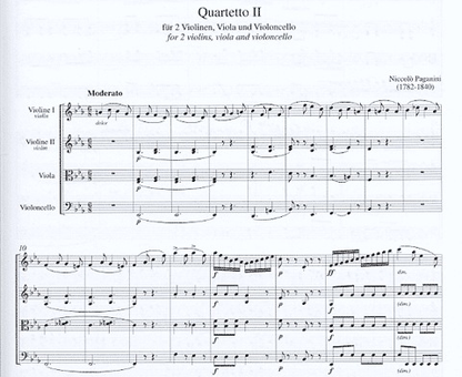Paganini, Niccolo: String Quartet No. 2, score and parts