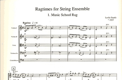 Searle, Leslie: Ragtimes for String Ensemble (string quartet score and parts)