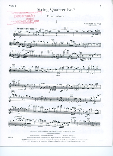 Ives, Charles: String Quartet No. 2 (parts)