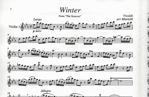 Vivaldi (Martelli): Winter from the Four Seasons (string quartet)
