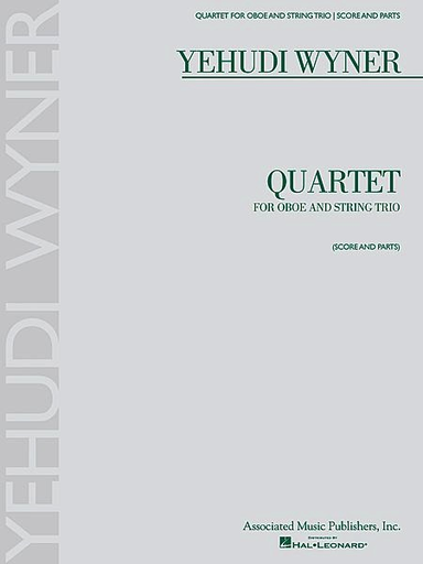 Wyner, Yehudi: Quartet for Oboe and String Trio (oboe, violin, viola, cello) score and parts