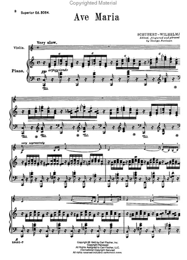 Schubert, Franz (Wilhelmj): Ave Maria (violin & piano)