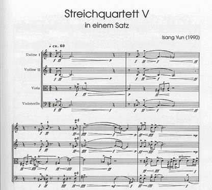 Yun, Isang: String Quartet V in einem satz 1990, score and parts