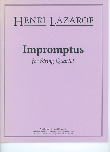 Lazarof, Henri: Impromptus (string quartet score and parts)