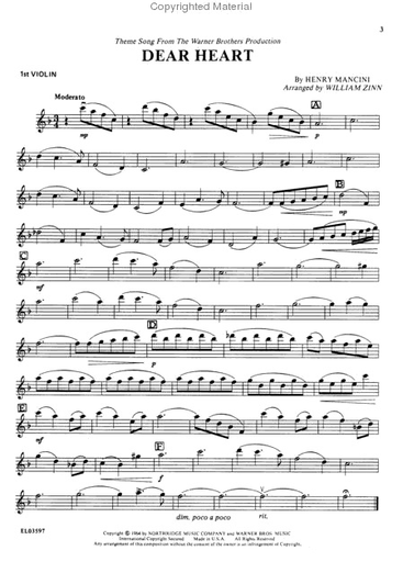 Mancini, Henry (Zinn): For Strings Vol.1 (violin 1)