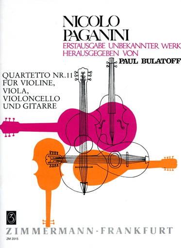 Paganini, Niccolo: Quartet No.11 in A Major  (violin, viola, cello, guitar)