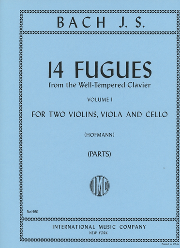 Bach, J.S.: 14 Fugues from the Well-Tempered Clavier, Volume I  For string quartet (set of parts)