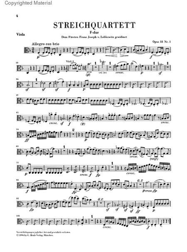 Beethoven (Herttrich): String Quartets Op.18, and String Quartet Version of Piano Sonata Op.14, No.1 - URTEXT (string quartet)