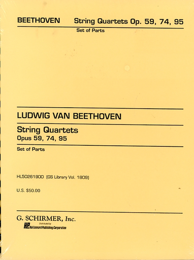 Beethoven, L.van: String Quartets Op.59, 74, 95 (set of parts) Schirmer