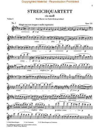 Beethoven, L.van: String Quartet in A minor, Op. 132, urtext (2 violin, viola, and cello)