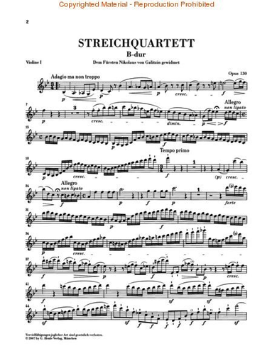 Beethoven, L.van (Cadenbach, ed.): String Quartet in Bb, Op. 130 and  Grand Fugue, Op. 133, urtext (2 violins, viola, and cello)