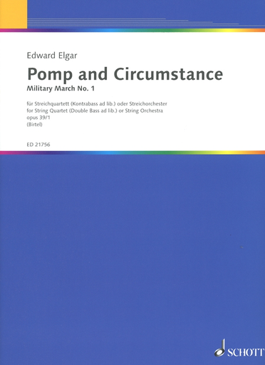 Elgar, Edward (Birtel): Pomp and Circumstance for String Quartet (double bass ad lib.) Op. 39 and 1 (score and parts)