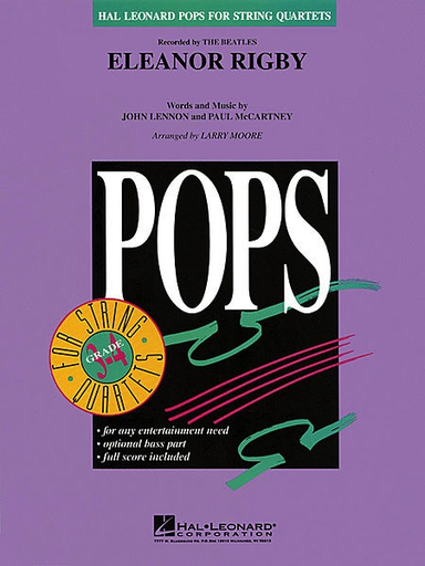 Lennon and McCartney: Eleanor Rigby-Pops for String Quartet (score and parts)