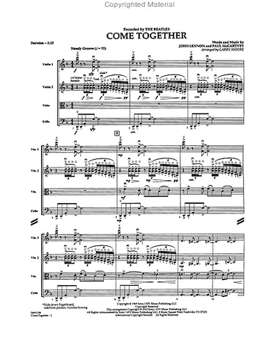 Lennon and McCartney: Come Together-Pops for String Quartet (score and parts)