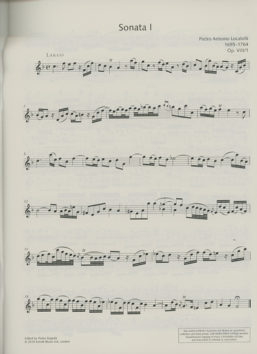 Locatelli, Pietro: 6 Sonatas, Op. 8 Nos 1-6 (violin and basso continuo)