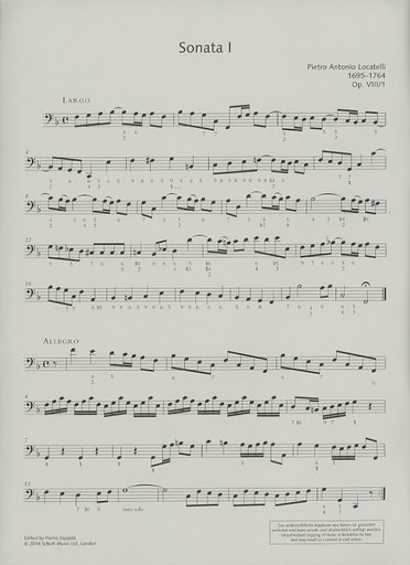 Locatelli, Pietro: 6 Sonatas, Op. 8 Nos 1-6 (violin and basso continuo)