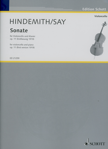 Hindemith (Say): Sonate for Cello and Piano Op. 11