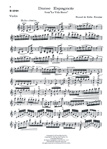 Kreisler (de Falla): Danse Espagnole from La Vida Breve (violin & piano)