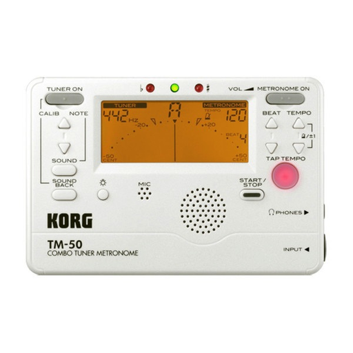 Korg TM-60 Chromatic Tuner Metronome Combo, pearl white