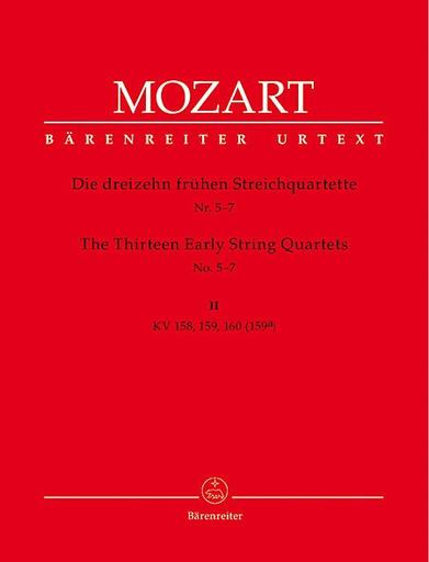 Mozart, W.A. (Fuessl): Thirteen Early String Quartets, Vol. 2 - No. 5-7, Barenreiter Urtext