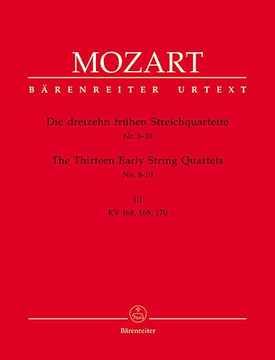 Mozart, W.A.: Thirteen Early String Quartets, Vol. 3, No. 8-10, Barenreiter Urtext