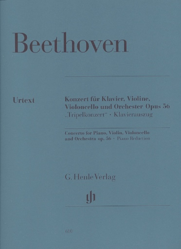 Beethoven, L.V. (Linde): Concerto in C Major for Pianoforte, Violin, Violoncello, and Orchestra, Op.56 "Triple Concerto" urtext (violin, cello, piano, & piano reduction)