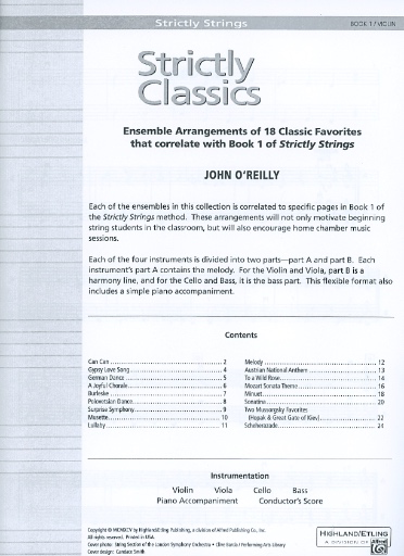 O'Reilly, John: Strictly Strings Classics Book 1 (2 violins) Alfred
