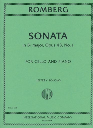 Romberg (Jansen & Solow): Sonata No.1 in Bb Major, Op.43 (cello & piano)