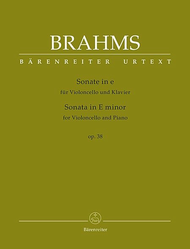 Brahms, Johannes (Brown): Sonata in E minor , Op. 38 (cello and piano) Barenreiter