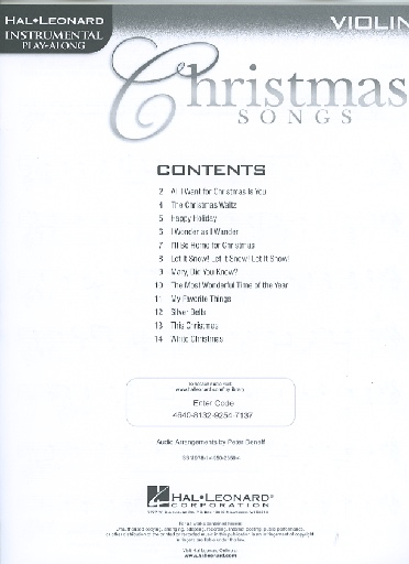 Christmas Songs, Play-Along (violin & internet audio access included)