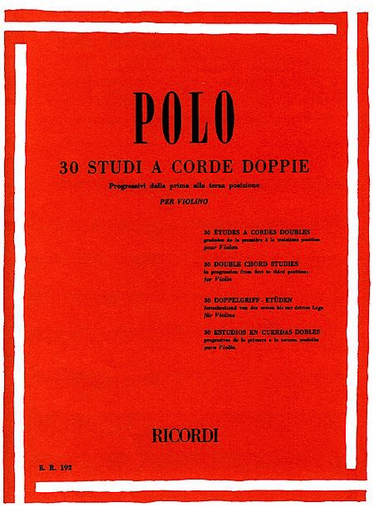 Polo: 30 Double Chord Studies (violin) Ricordi
