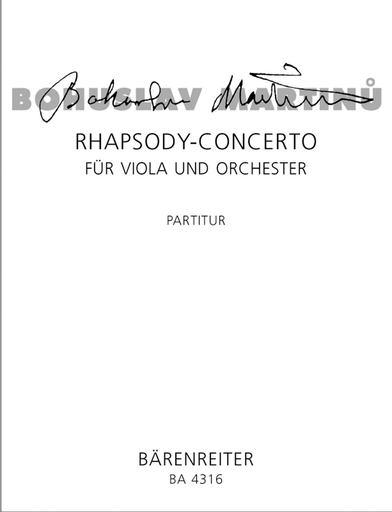 Martinu (Sommer): Rhapsody-Concerto (viola & piano reduction) Barenreiter
