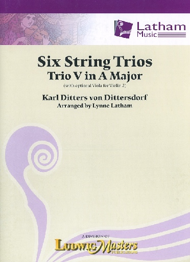 von Dittersdorf, K.D. (Latham): 6 String Trios, Trio 5 in A Major (score and parts, with optional viola for 2nd violin part)