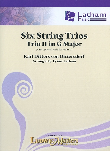 von Dittersdorf, K.D. (Latham): 6 String Trios, Trio 2 in G Major (score and parts, with optional viola for 2nd violin part)