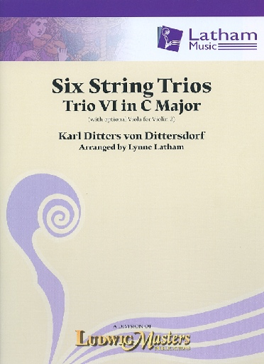 von Dittersdorf, K.D. (Latham): 6 String Trios, Trio 6 in C Major (score and parts, with optional viola for 2nd violin part)