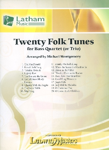 Montgomery, M. (arr.): 20 Folk Tunes for Bass Quartet or Trio (3-4 basses, and score)