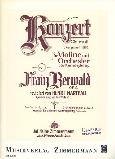 Berwald, F.: Concerto in C Sharp Minor, Op. 2 (violin and piano)