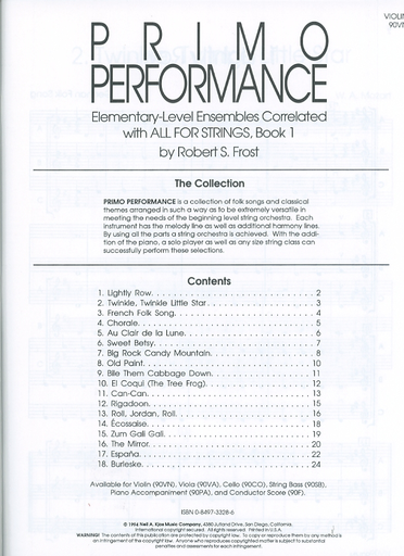 Frost, Robert: SCORE Primo Performance Bk.1